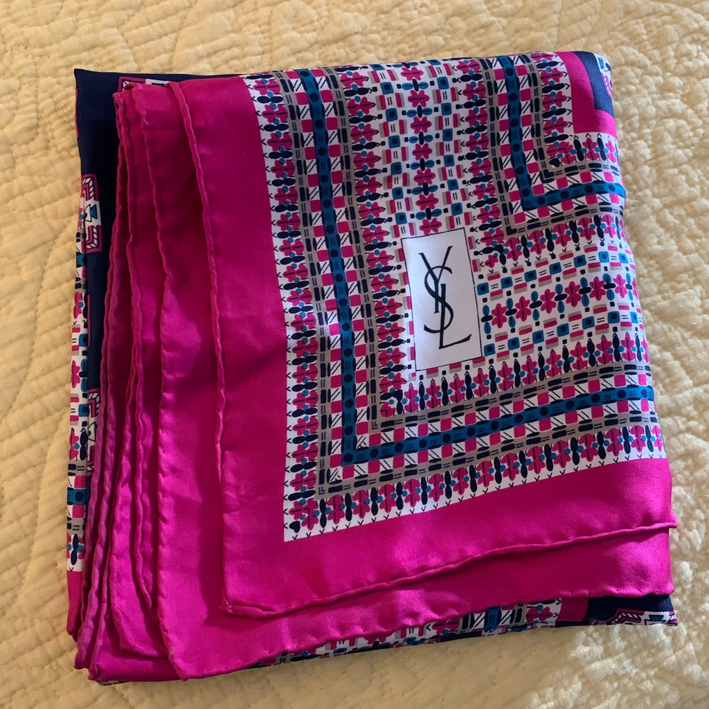 Ysl Silk Square Scarf Large Size